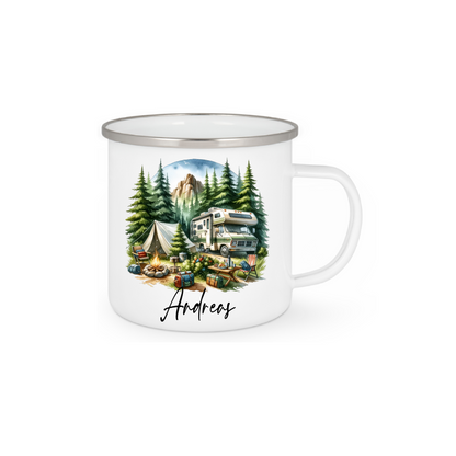 Personalisierte Emaille Tasse mit Namen Edelstahl Tasse_015H