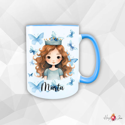 Personalisierte Keramik Tasse mit Namen – Prinzessin Motiv | Geschenkidee für Kinder & Schulanfänger_0092T