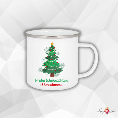 Personalisierte Emaille Tasse mit Namen Kaffeetasse Geschenkidee Geburtstag Weihnachtstasse_001H