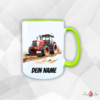 Personalisierte Keramik Tasse mit Namen – Traktor Motiv | Geschenkidee für Kinder & Schulanfänger_0059T