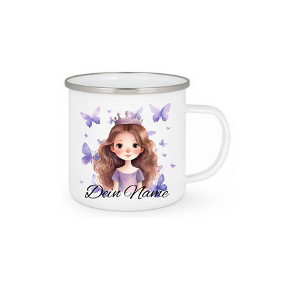 Personalisierte Emaille Tasse mit Namen Edelstahl Tasse_017H