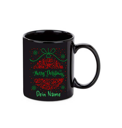 Personalisierte Keramik Weihnachtstasse mit deinem Namen Schwarz_0020T