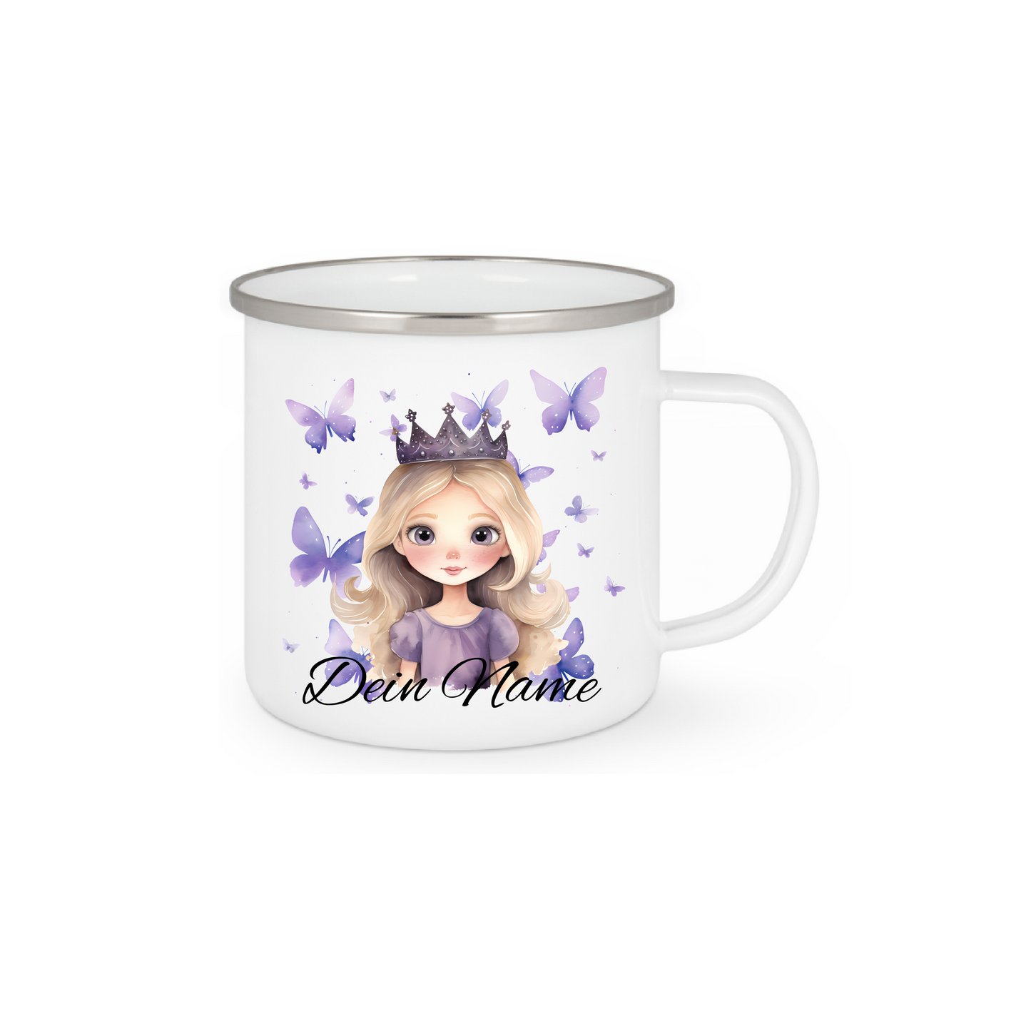 Personalisierte Emaille Tasse mit Namen Edelstahl Tasse_017H