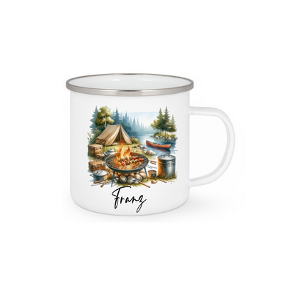 Personalisierte Emaille Tasse mit Namen Edelstahl Tasse_015H