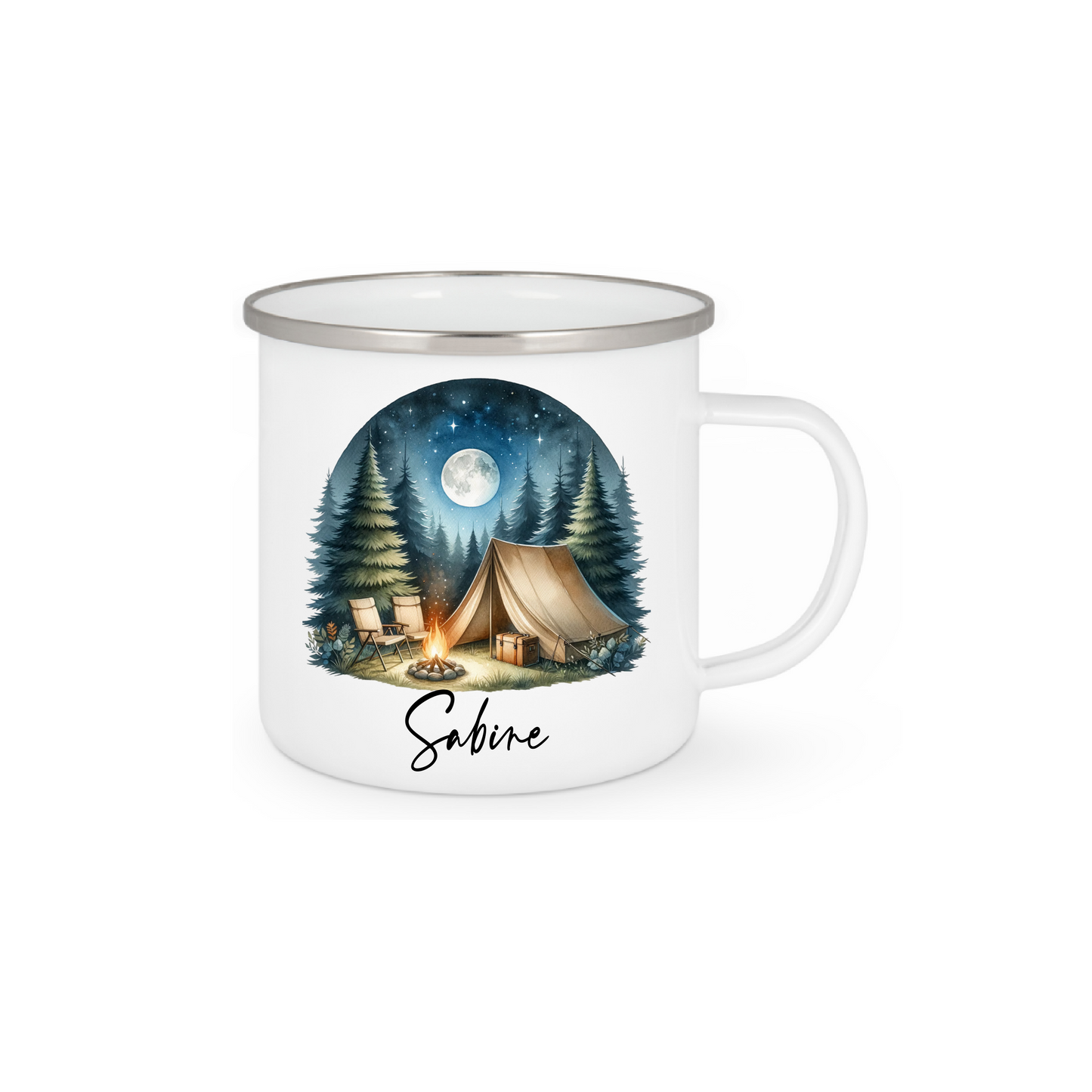 Personalisierte Emaille Tasse mit Namen Edelstahl Tasse_015H