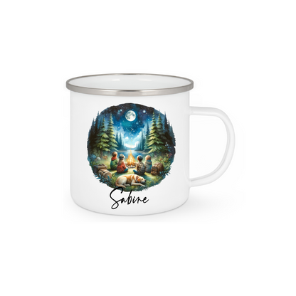 Personalisierte Emaille Tasse mit Namen Edelstahl Tasse_015H