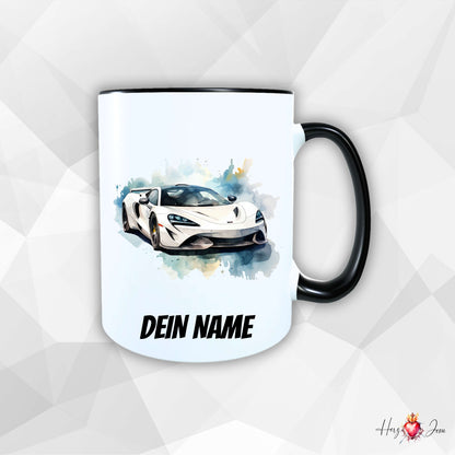 Personalisierte Keramik Tasse mit Namen – Auto Sportwagen Motiv | Geschenkidee für Kinder & Schulanfänger_0090T