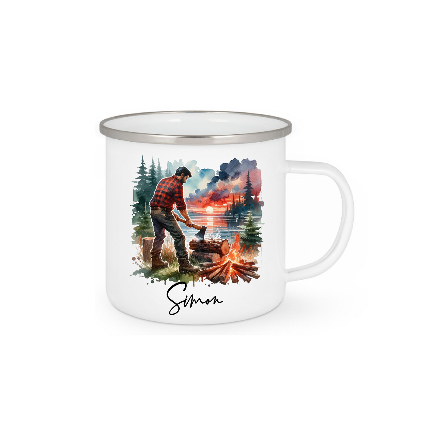 Personalisierte Emaille Tasse mit Namen Edelstahl Tasse_015H