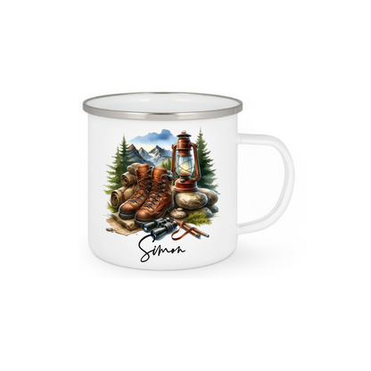 Personalisierte Emaille Tasse mit Namen Edelstahl Tasse_015H