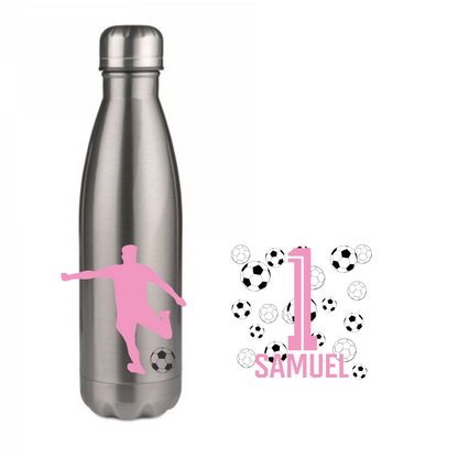 Personalisierte Trinkflasche mit Namen Fußball Thermobecher Geburtstag _0010E