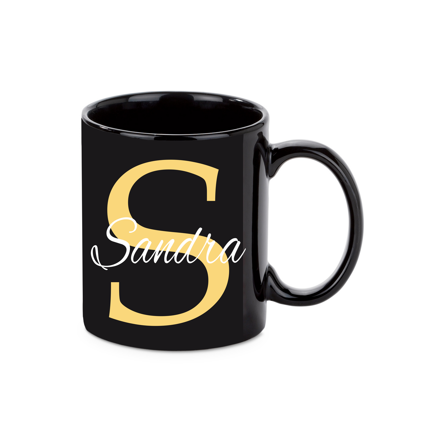 Personalisierte schwarze Keramik Tasse mit deinem Namen_0016T