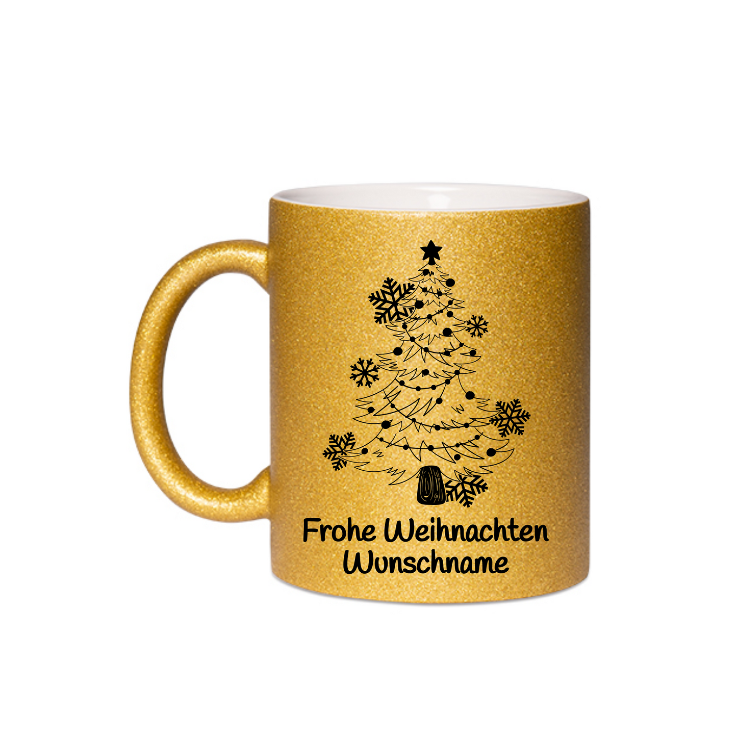 Personalisierte Keramik Weihnachtstasse mit deinem Namen Glitzertasse_0053T