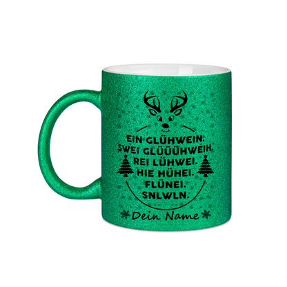 Personalisierte Keramik Weihnachtstasse mit deinem Namen Glitzertasse_0060T