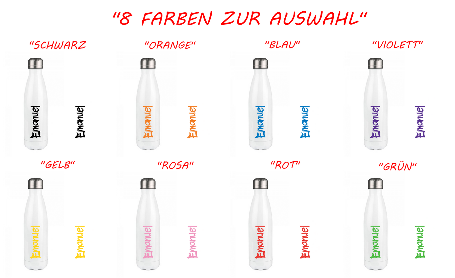 Personalisierte Trinkflasche mit Namen Wasserflasche Thermobecher_012E