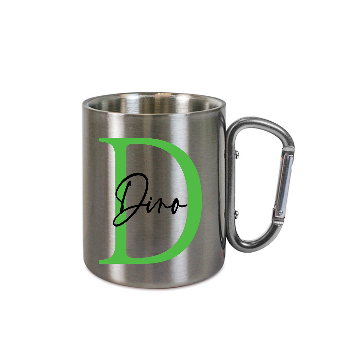 Personalisierte Edelstahl Tasse mit Namen Kaffeetasse Geschenkidee Camping Outdoor_003K