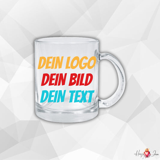 Personalisierte Glass Tasse mit Firmenlogo