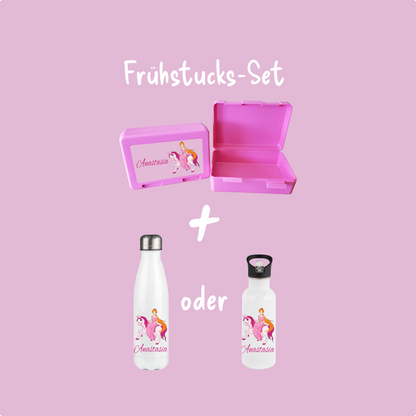 Personalisierte Brotzeitbox mit Trinkflasche mit Namen und Motiv Einschulung_0002G