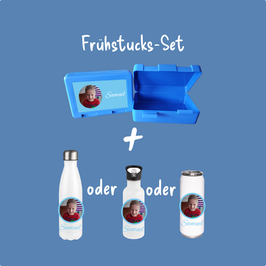 Personalisierte Brotzeitbox mit Trinkflasche mit Namen/Bild Einschulung_0015G