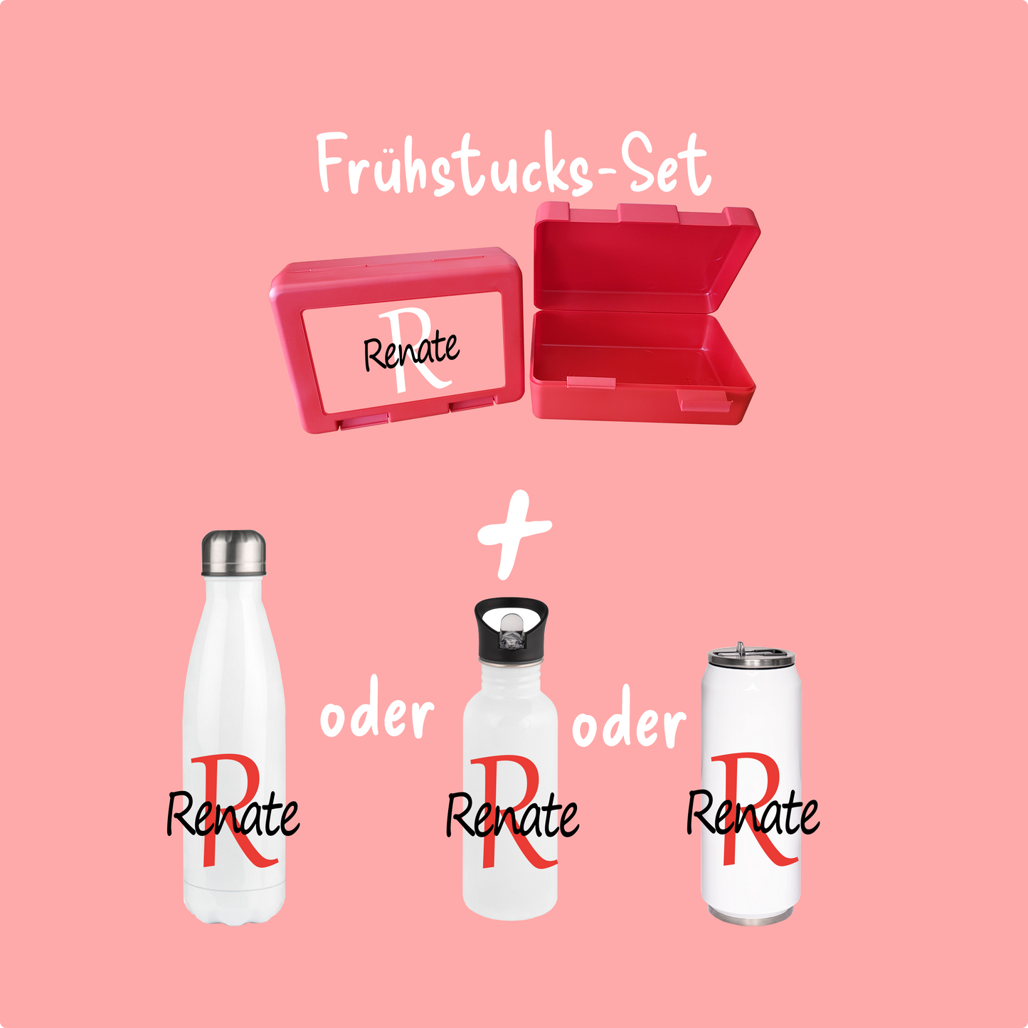 Personalisierte Brotzeitbox mit Trinkflasche mit Namen Einschulung_0010G