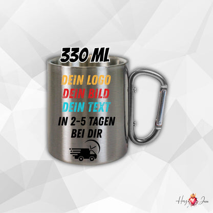 Edelstahltasse mit Logo, Werbeartikel