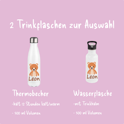 Personalisierte Brotzeitbox mit Trinkflasche mit Namen und Motiv Einschulung_0002G