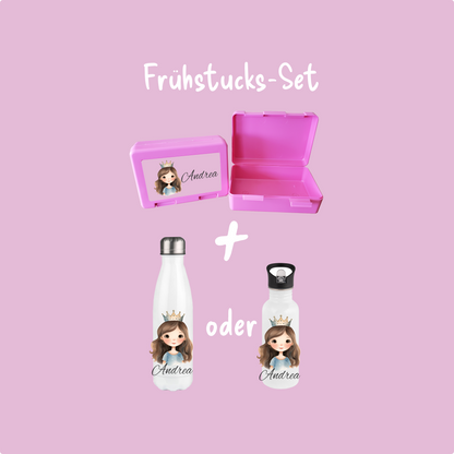 Personalisierte Brotzeitbox mit Trinkflasche mit Namen und Motiv Einschulung_0005G