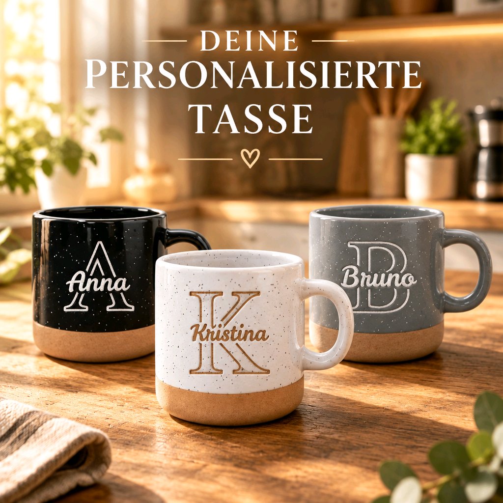 Personalisierte Tasse mit Gravur – Keramiktasse mit deinem Namen | Lasergravur Geschenkidee_003LC