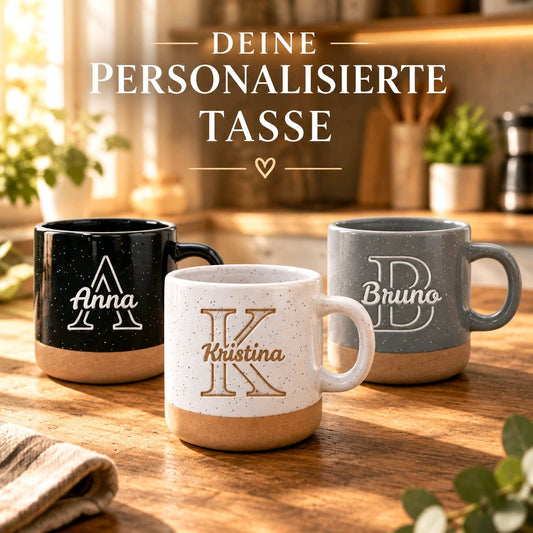 Personalisierte Tasse mit Gravur – Keramiktasse mit deinem Namen | Lasergravur Geschenkidee_003LC