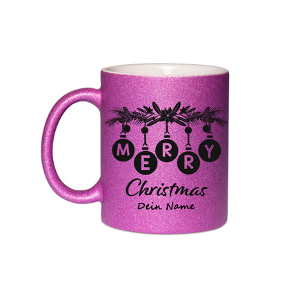 Personalisierte Keramik Weihnachtstasse mit deinem Namen Glitzertasse_0054T