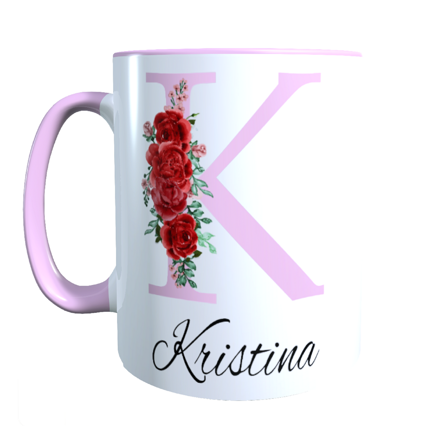 Personalisierte Keramik Tasse mit deinem Namen Blumen Motiv_0035T