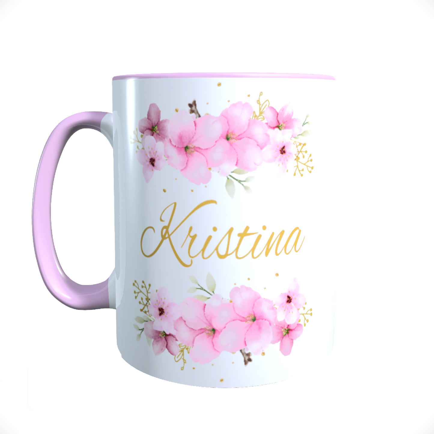 Personalisierte Keramik Tasse mit deinem Namen Blumen Motiv_0036T