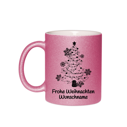 Personalisierte Keramik Weihnachtstasse mit deinem Namen Glitzertasse_0053T