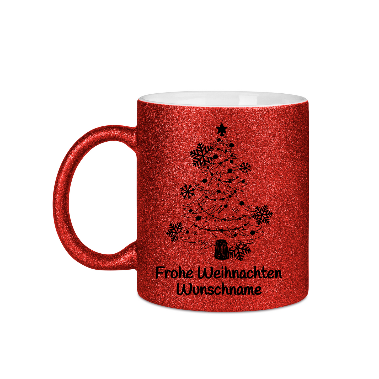 Personalisierte Keramik Weihnachtstasse mit deinem Namen Glitzertasse_0053T