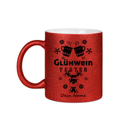 Personalisierte Keramik Weihnachtstasse mit deinem Namen Glitzertasse_0063T