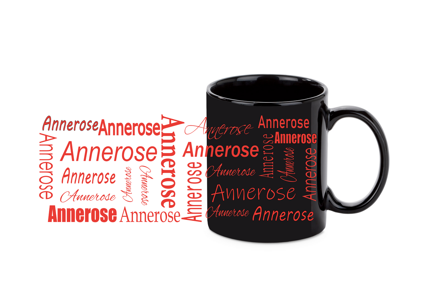 Personalisierte schwarze Keramik Tasse mit deinem Namen_0029T