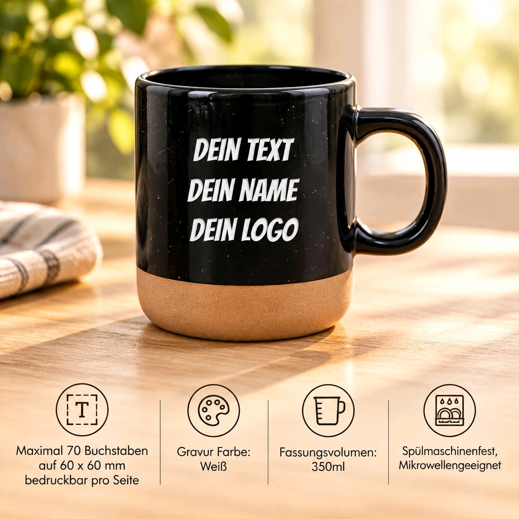 Personalisierte Tasse mit Gravur – Keramiktasse mit Name, Logo oder Wunschtext | Lasergravur Geschenkidee_001LC