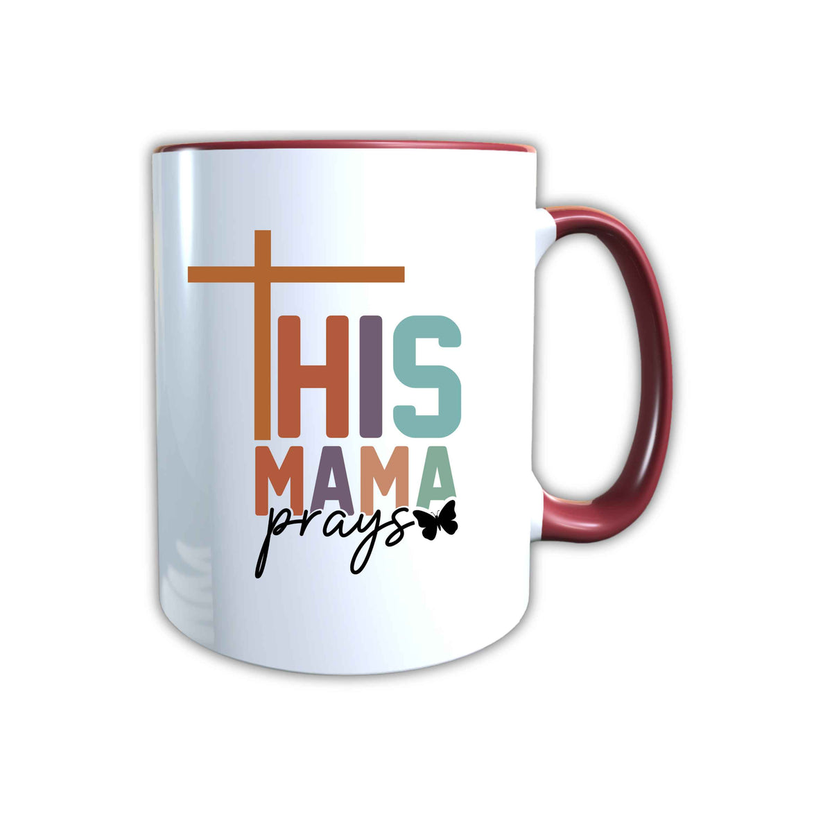 Keramik Tasse This Mama prays Jesus – Christliche Accessoires | Geschenkidee für Christen Kommunion_0021TG