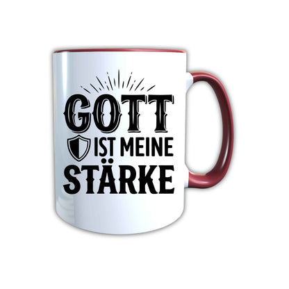 Keramik Tasse Jesus Gott ist meine Stärke – Christliche Accessoires | Geschenkidee für Christen Kommunion_0011TG