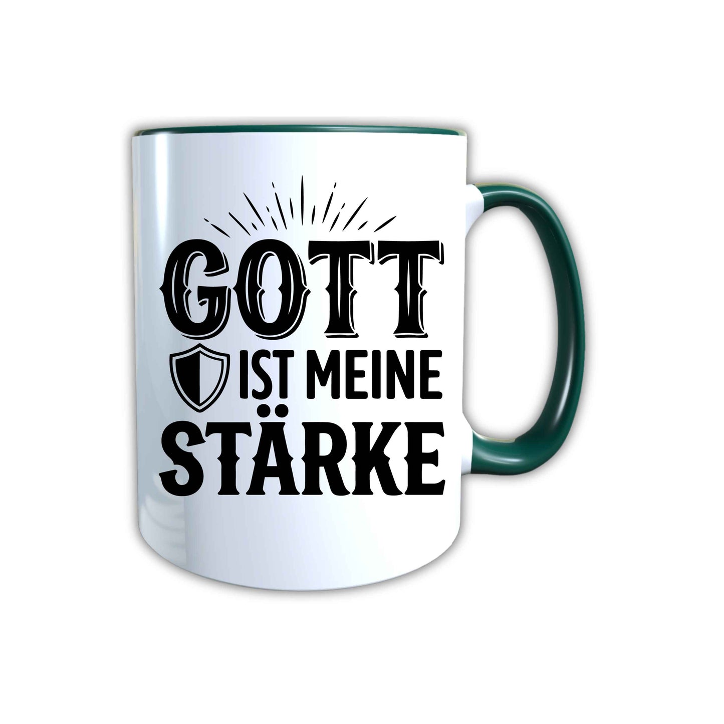 Keramik Tasse Jesus Gott ist meine Stärke – Christliche Accessoires | Geschenkidee für Christen Kommunion_0011TG