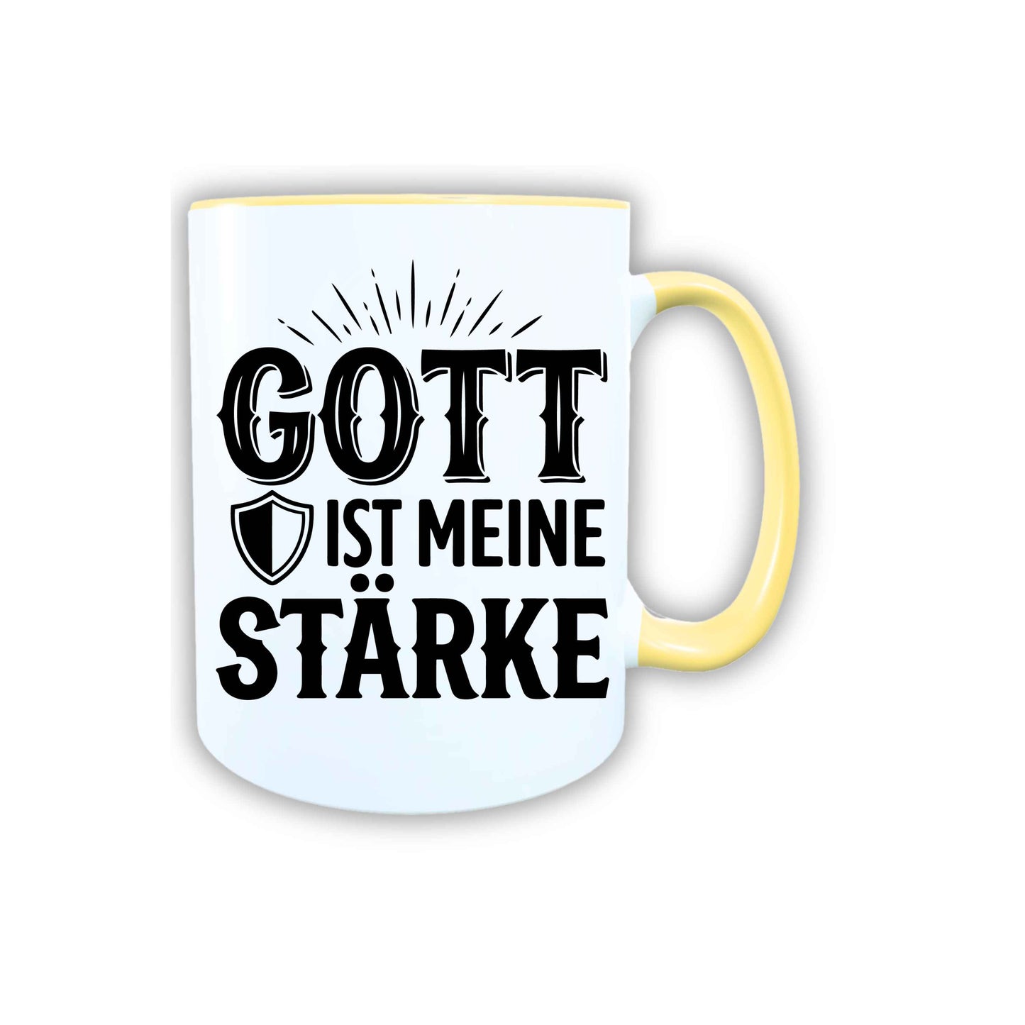 Keramik Tasse Jesus Gott ist meine Stärke – Christliche Accessoires | Geschenkidee für Christen Kommunion_0011TG