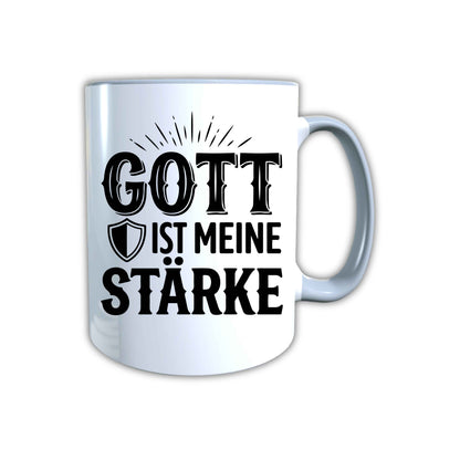 Keramik Tasse Jesus Gott ist meine Stärke – Christliche Accessoires | Geschenkidee für Christen Kommunion_0011TG