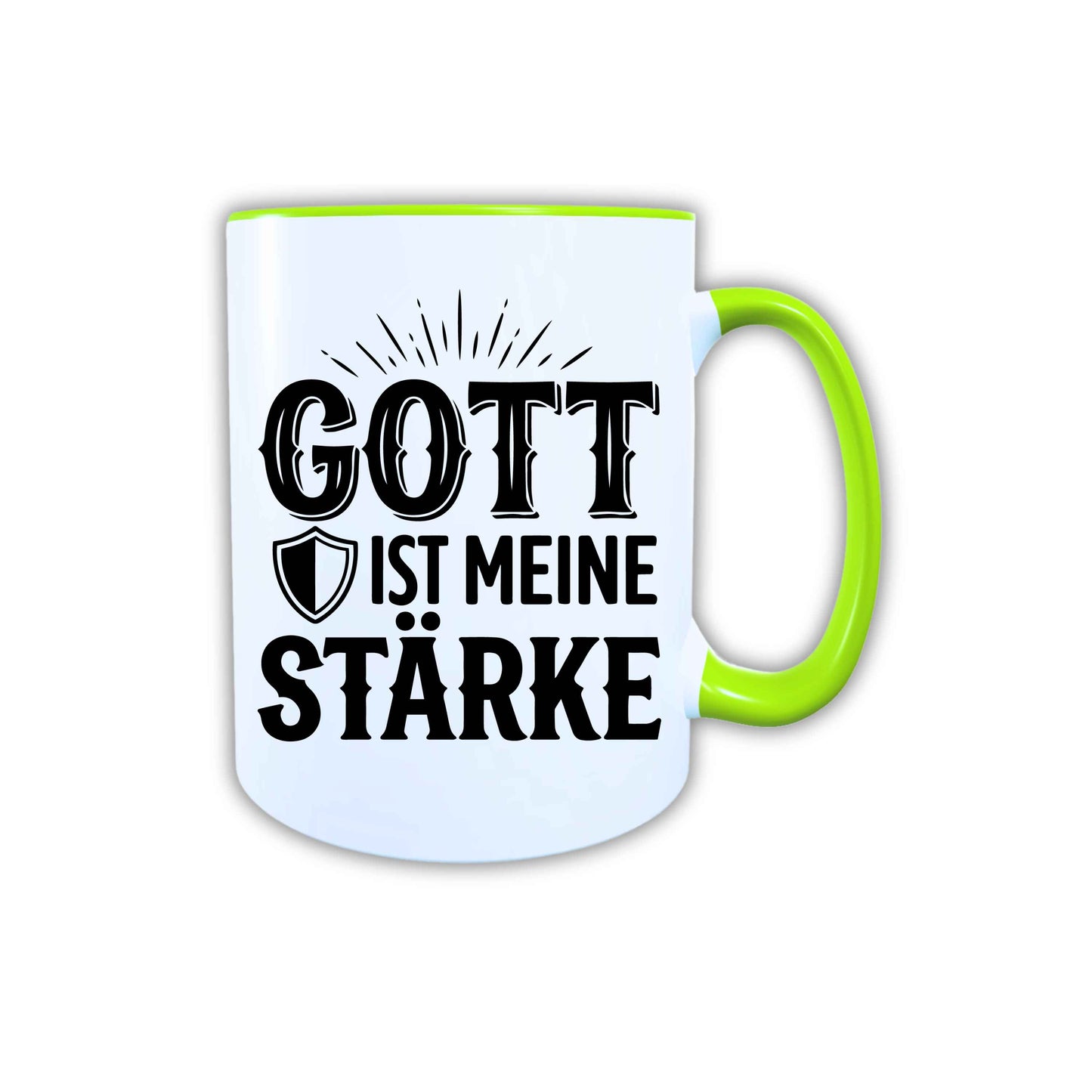 Keramik Tasse Jesus Gott ist meine Stärke – Christliche Accessoires | Geschenkidee für Christen Kommunion_0011TG