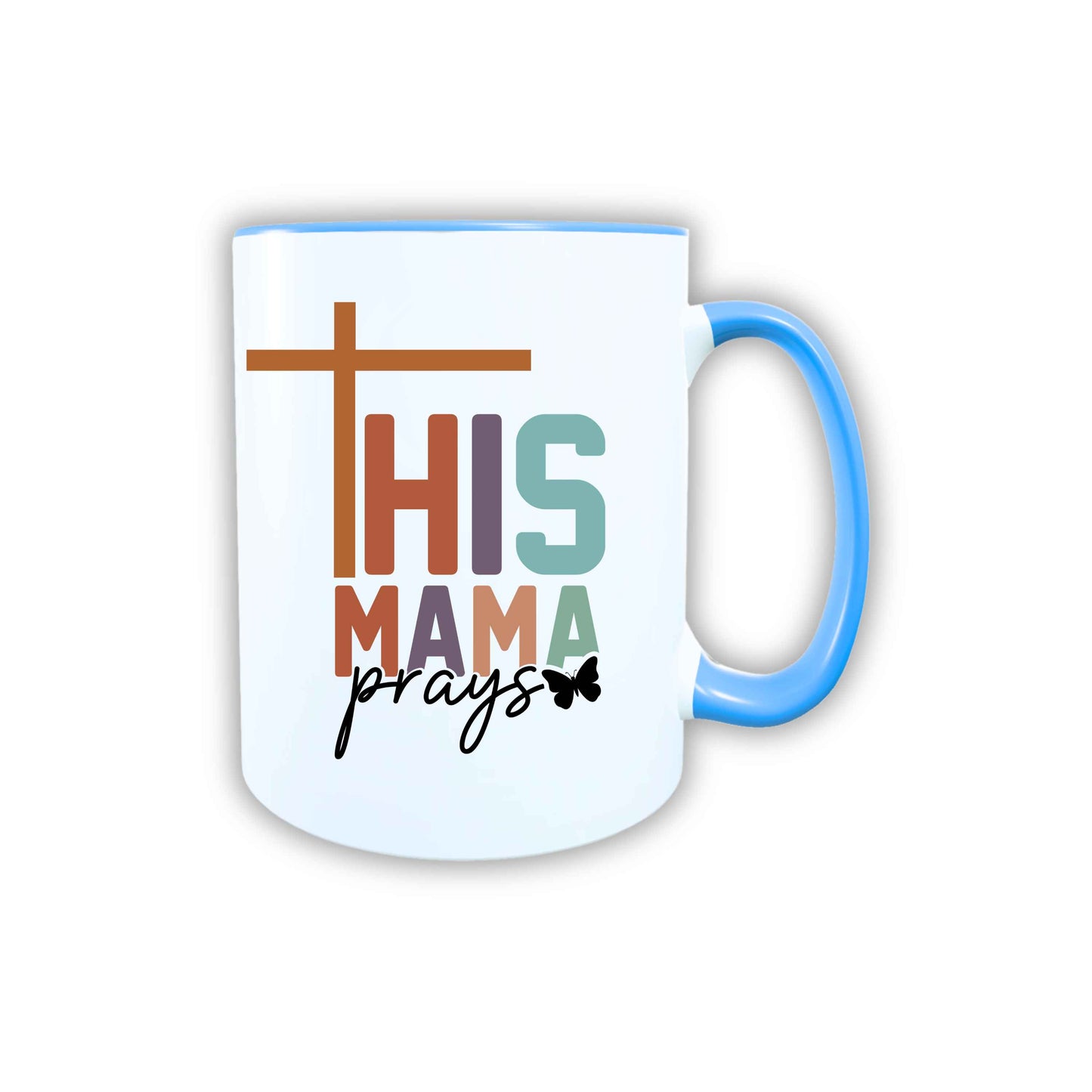 Keramik Tasse This Mama prays Jesus – Christliche Accessoires | Geschenkidee für Christen Kommunion_0021TG