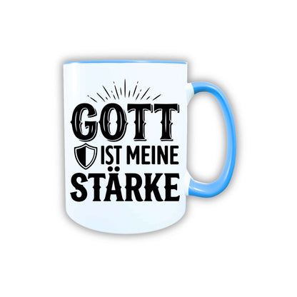 Keramik Tasse Jesus Gott ist meine Stärke – Christliche Accessoires | Geschenkidee für Christen Kommunion_0011TG
