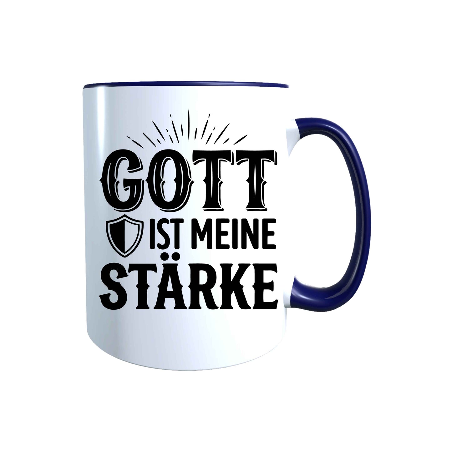 Keramik Tasse Jesus Gott ist meine Stärke – Christliche Accessoires | Geschenkidee für Christen Kommunion_0011TG