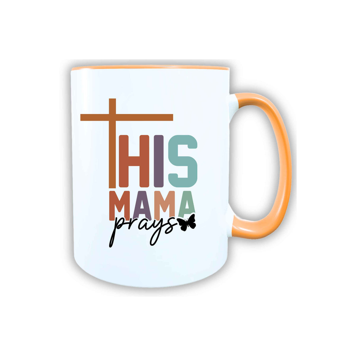 Keramik Tasse This Mama prays Jesus – Christliche Accessoires | Geschenkidee für Christen Kommunion_0021TG