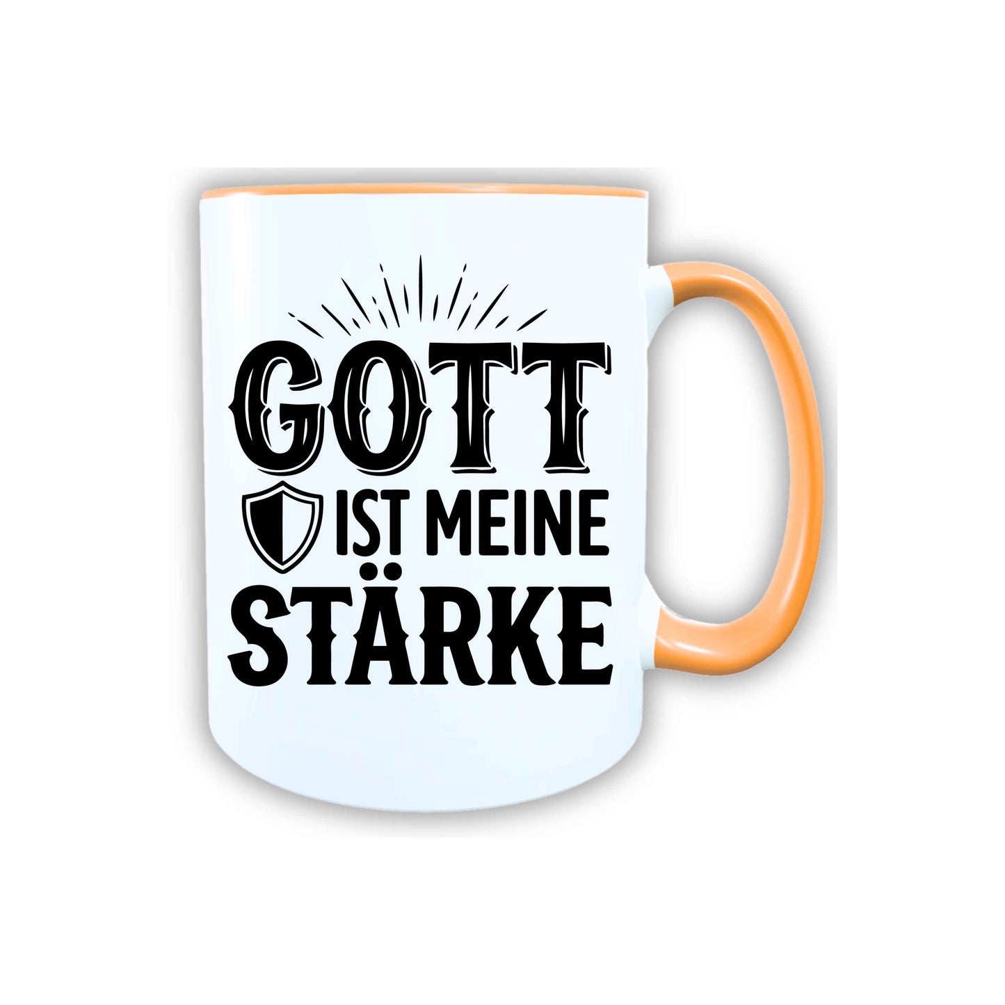 Keramik Tasse Jesus Gott ist meine Stärke – Christliche Accessoires | Geschenkidee für Christen Kommunion_0011TG