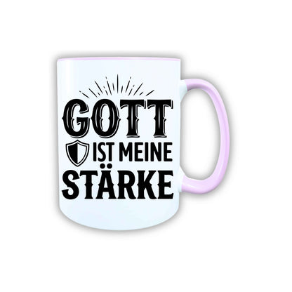 Keramik Tasse Jesus Gott ist meine Stärke – Christliche Accessoires | Geschenkidee für Christen Kommunion_0011TG