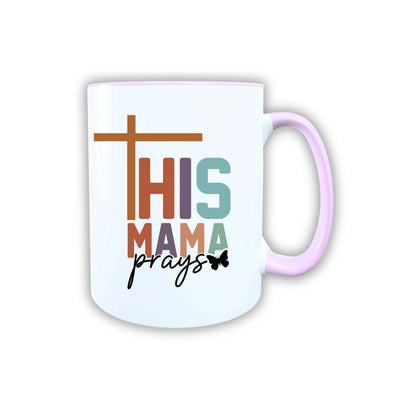 Keramik Tasse This Mama prays Jesus – Christliche Accessoires | Geschenkidee für Christen Kommunion_0021TG