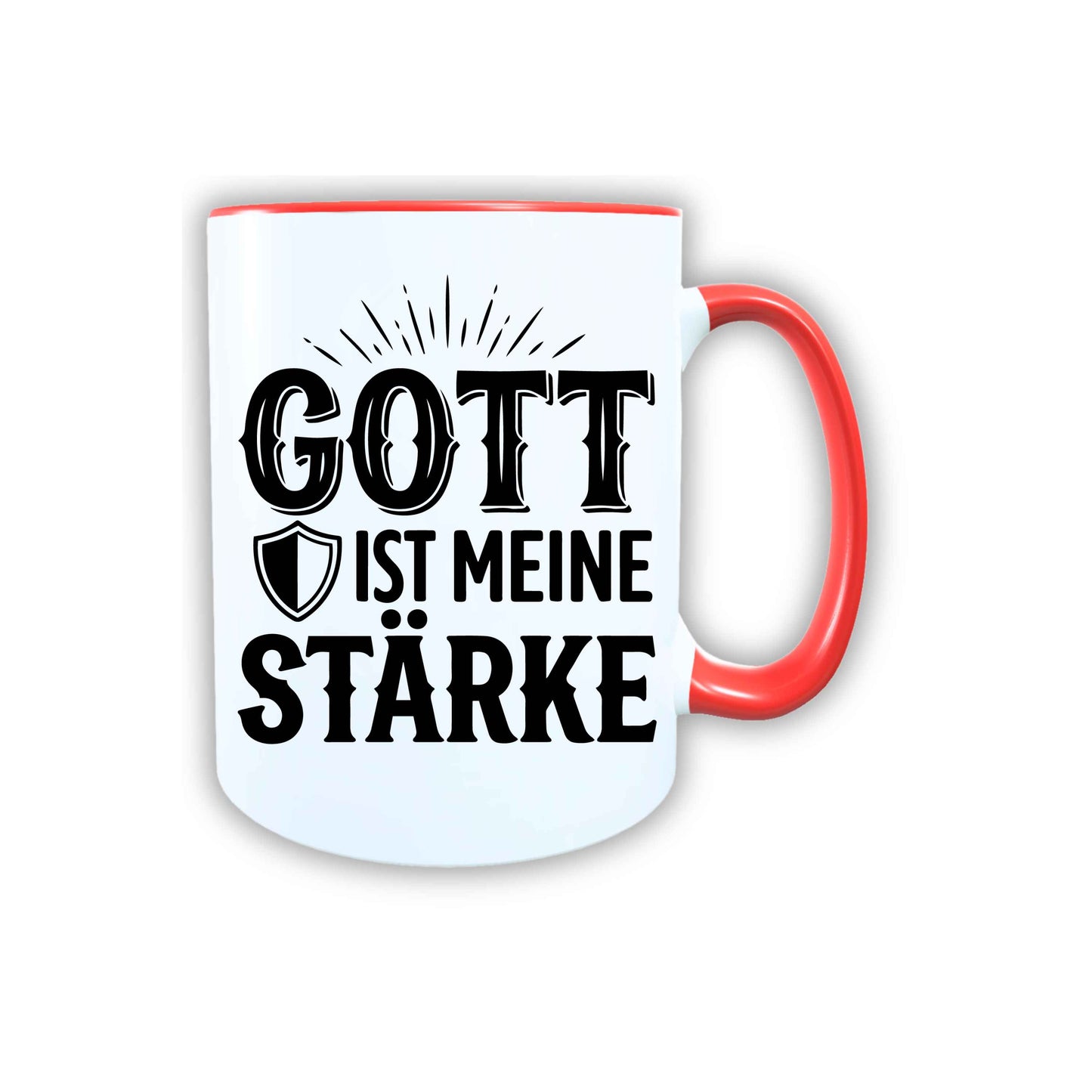 Keramik Tasse Jesus Gott ist meine Stärke – Christliche Accessoires | Geschenkidee für Christen Kommunion_0011TG